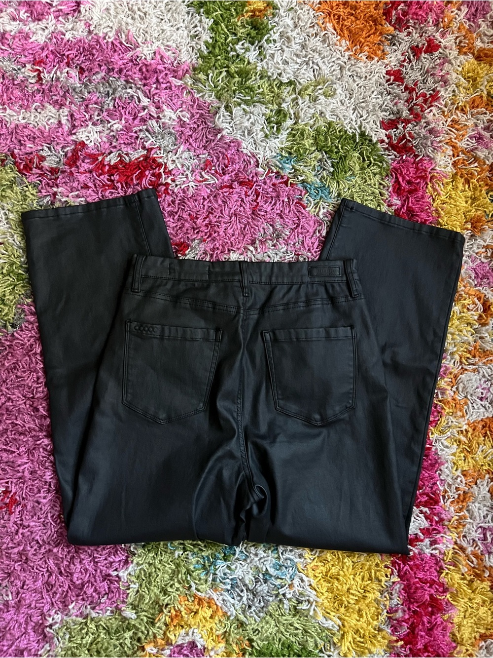 Blank NYC Coated Black Straight-Leg Jeans
